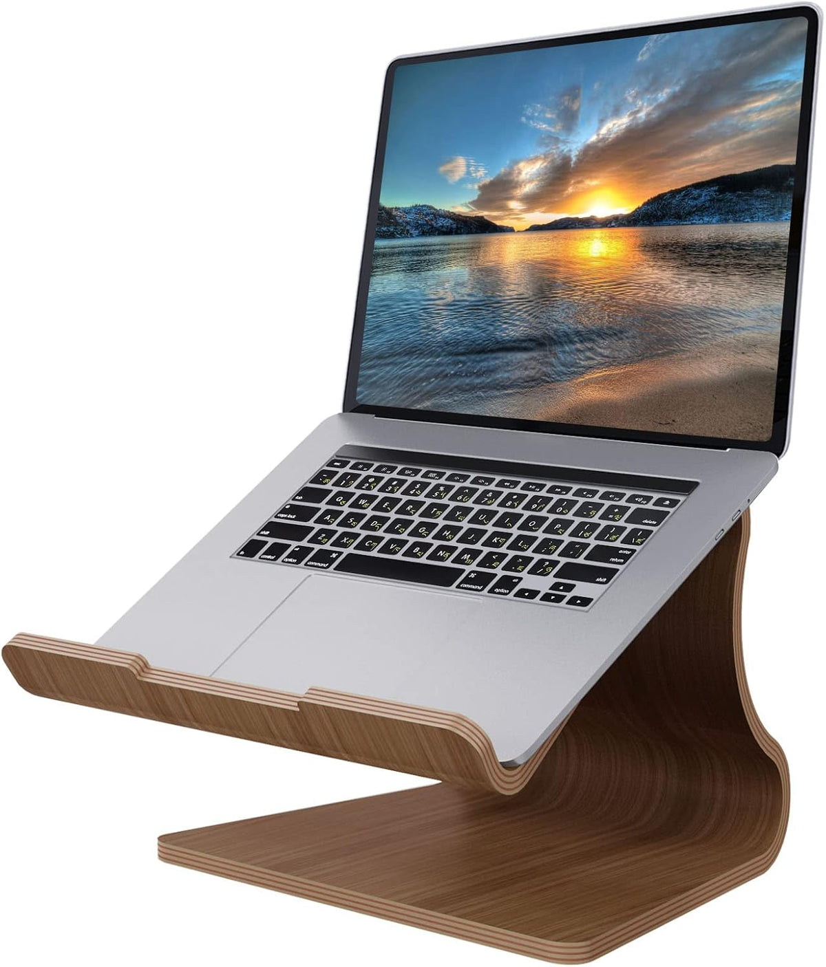 Wooden Laptop Stand, Walnut, Pack of 2 Q1849