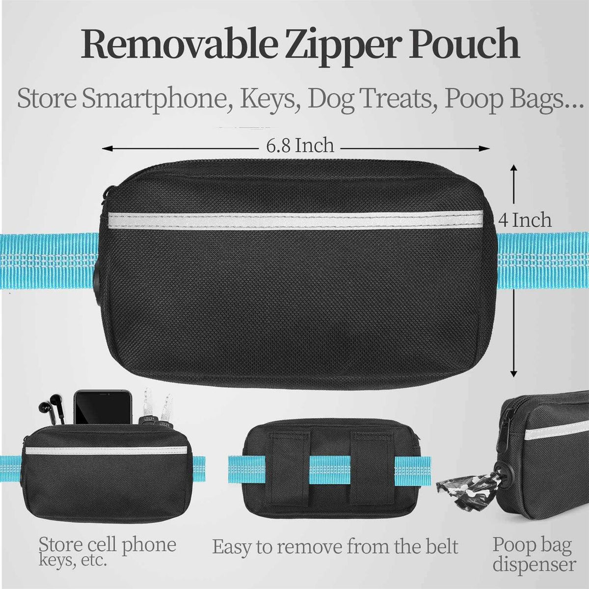Hands Free Dog Leash with Zipper Pouch G82176