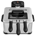 5.3Qt Stainless Steel Electric Deep Fryer with Triple Basket P24462