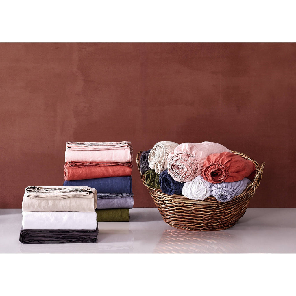 Blush Flax Linen California King Sheet Set U450343