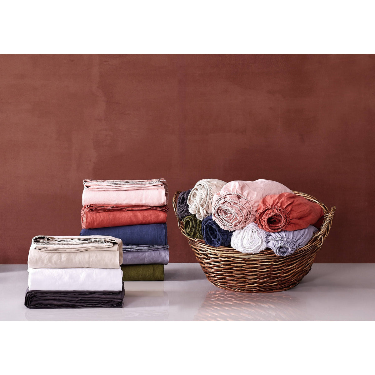 Blush Flax Linen California King Sheet Set U450343