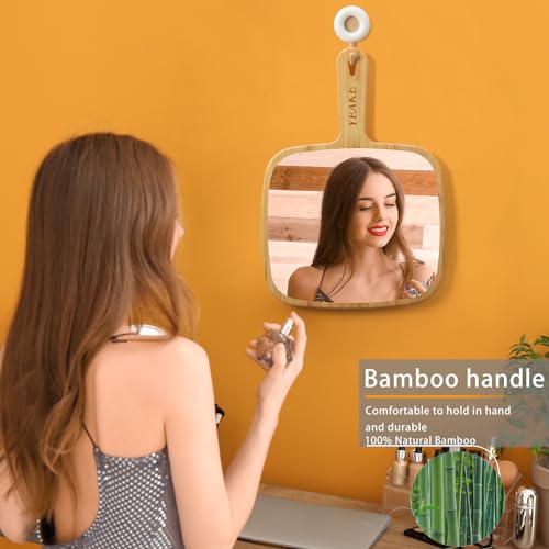 Bamboo Handheld Mirror with Handle S53616