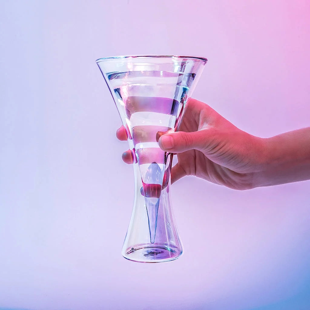 Iridescent Double Wall Insulated 8 oz Martini Glasses Set of 2 X157