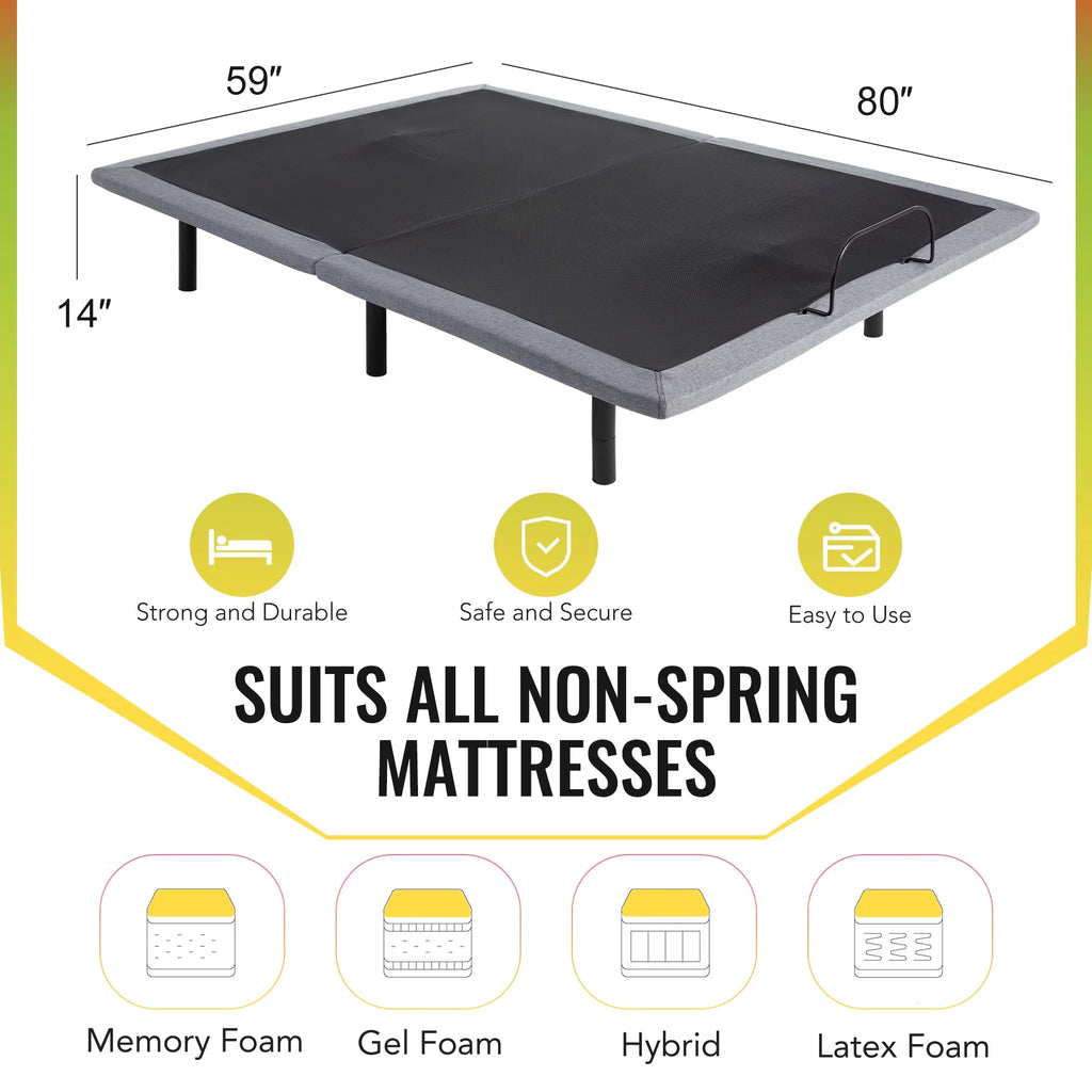 Queen Size Motorized Bed Frame with Remote Control N71191