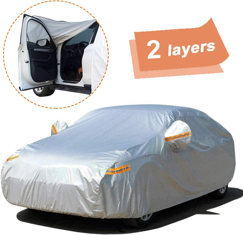 6 Layers Waterproof All Weather Hatchback Car Cover with Zipper Door U3245