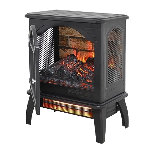 1500W Infrared Freestanding Electric Fireplace Stove Heater with Remote N696305