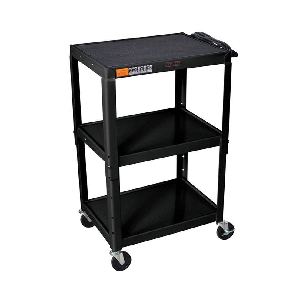 Black Adjustable Height AV Cart R10584