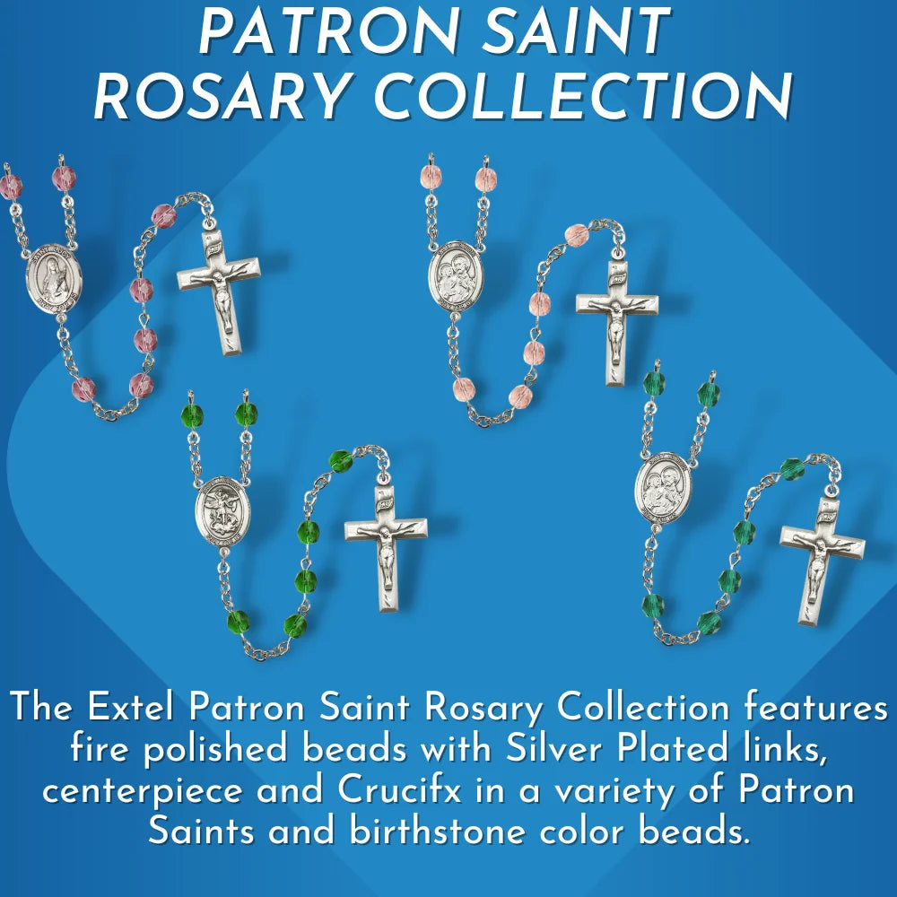 Crystal Silver Plate Catholic Rosary Beads I823
