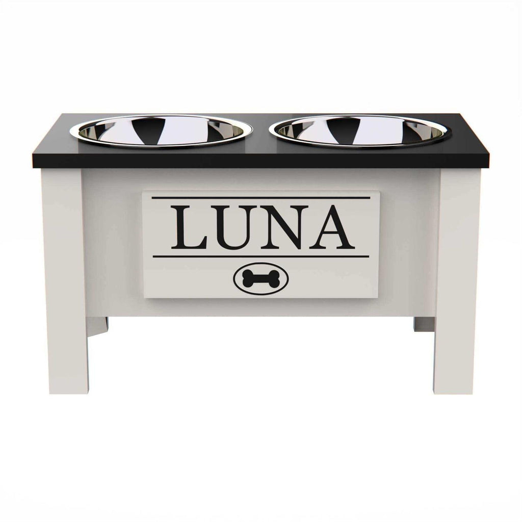Personalized Elevated Dog Bowl Stand with Internal Storage P490324