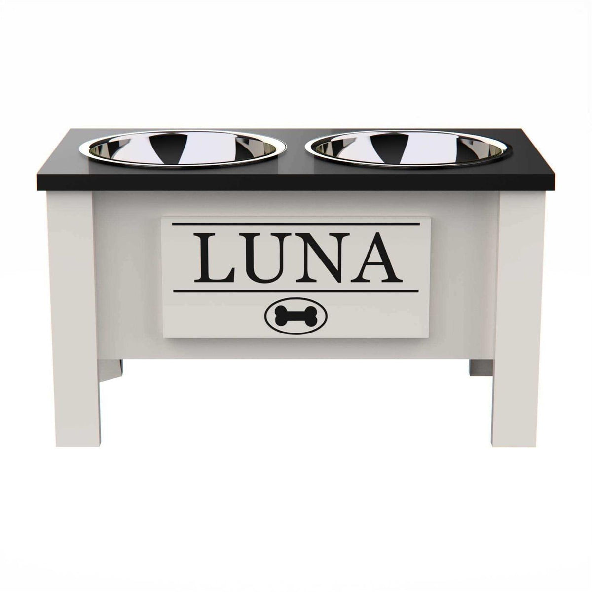 Personalized Elevated Dog Bowl Stand with Internal Storage P490324