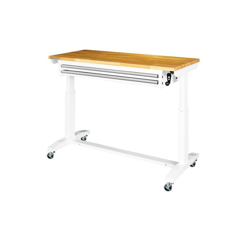 Adjustable Height Table, White N914674