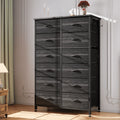 12 Drawer Fabric Dresser with Steel Frame and Wooden Top R96940