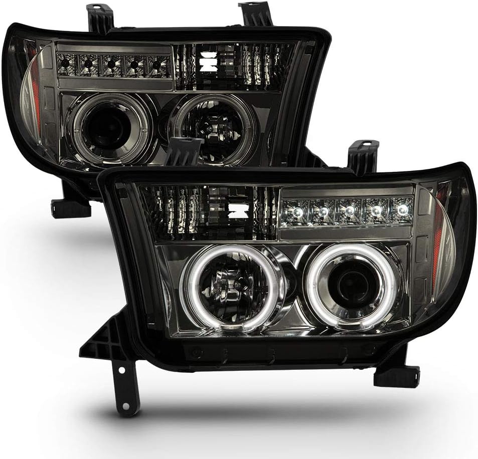 Smoked Lens LED Projector Headlights Left+Right S445