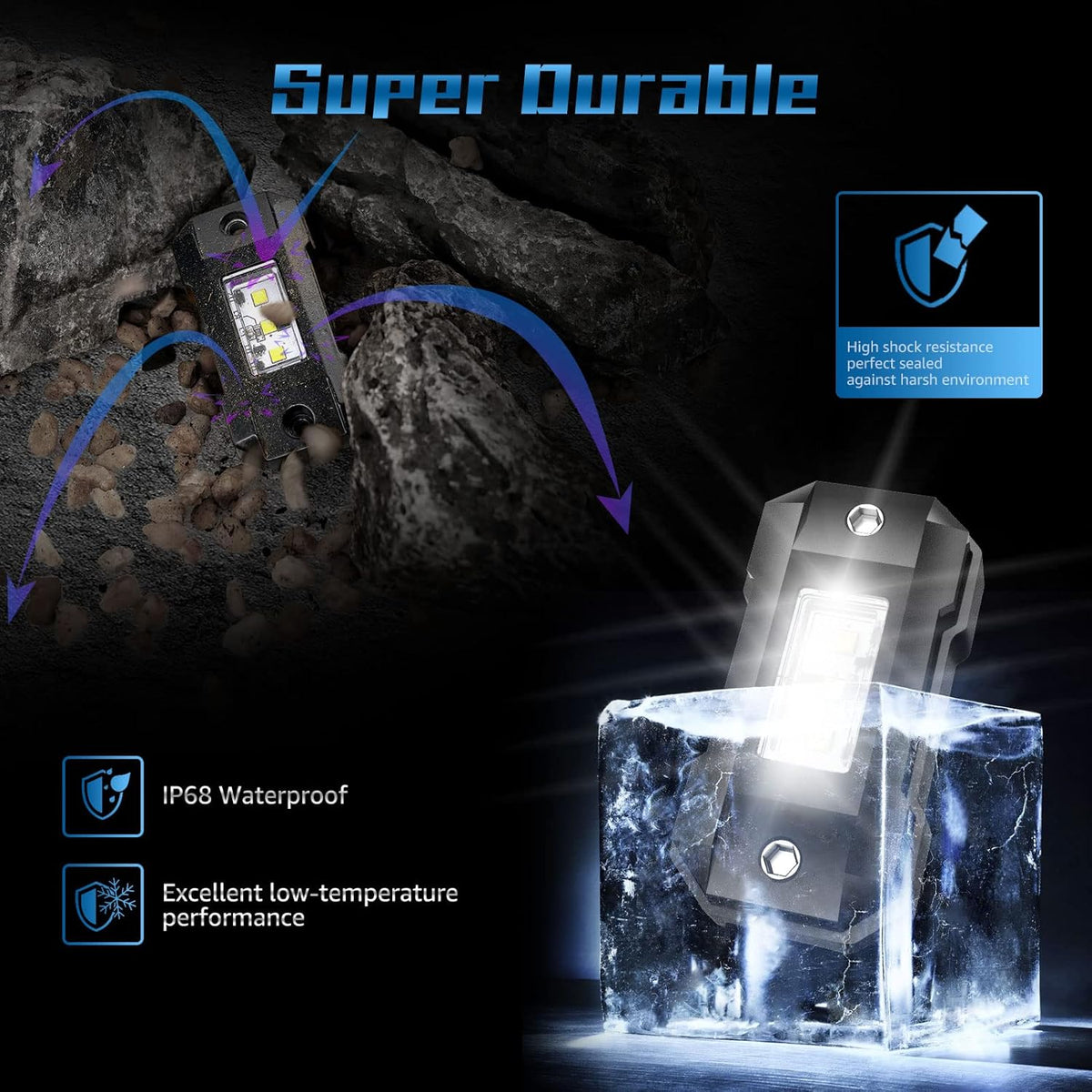 White 12 Pod Waterproof LED Rock Lights H2224