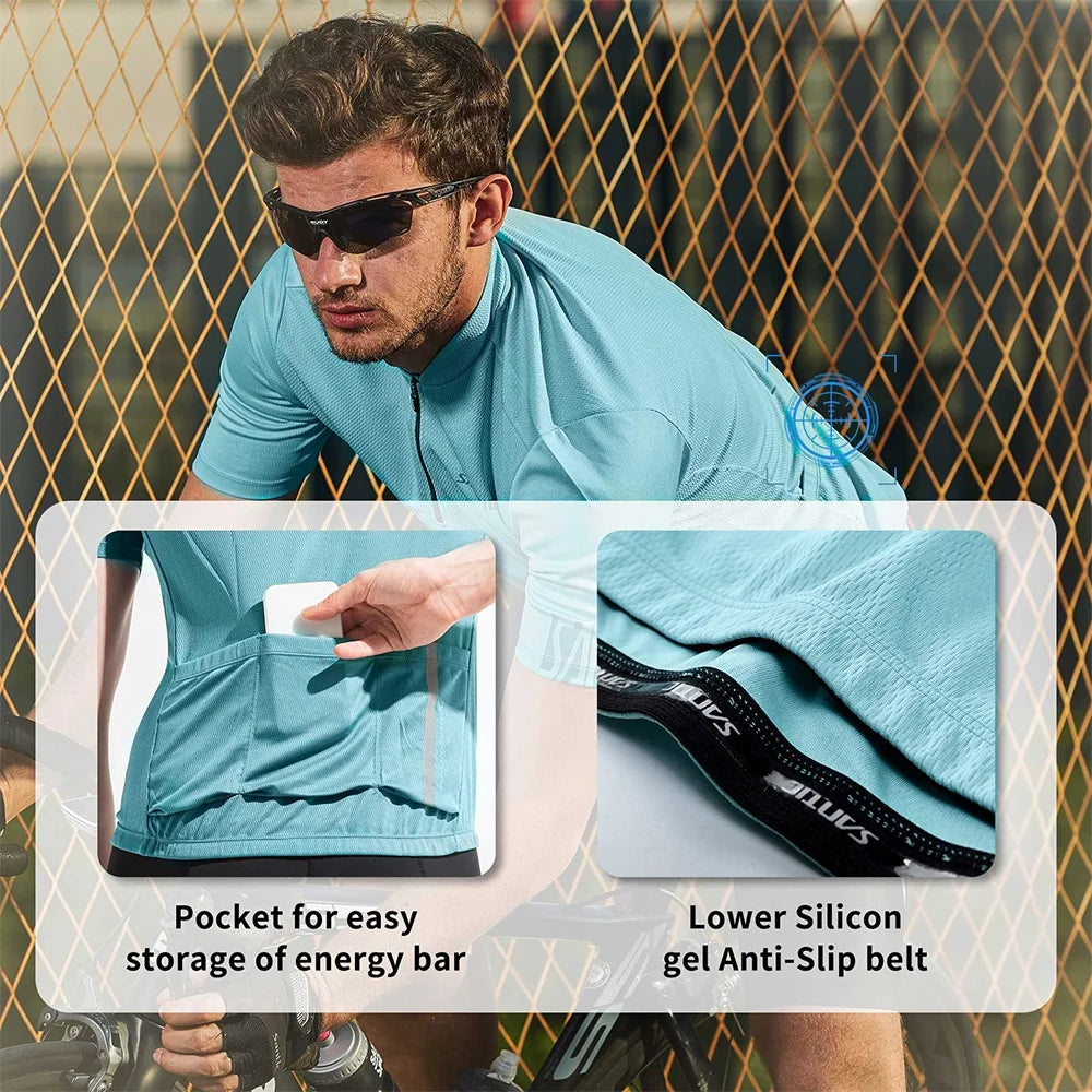 Short Sleeve Cycling Jersey with Three Pockets F63097