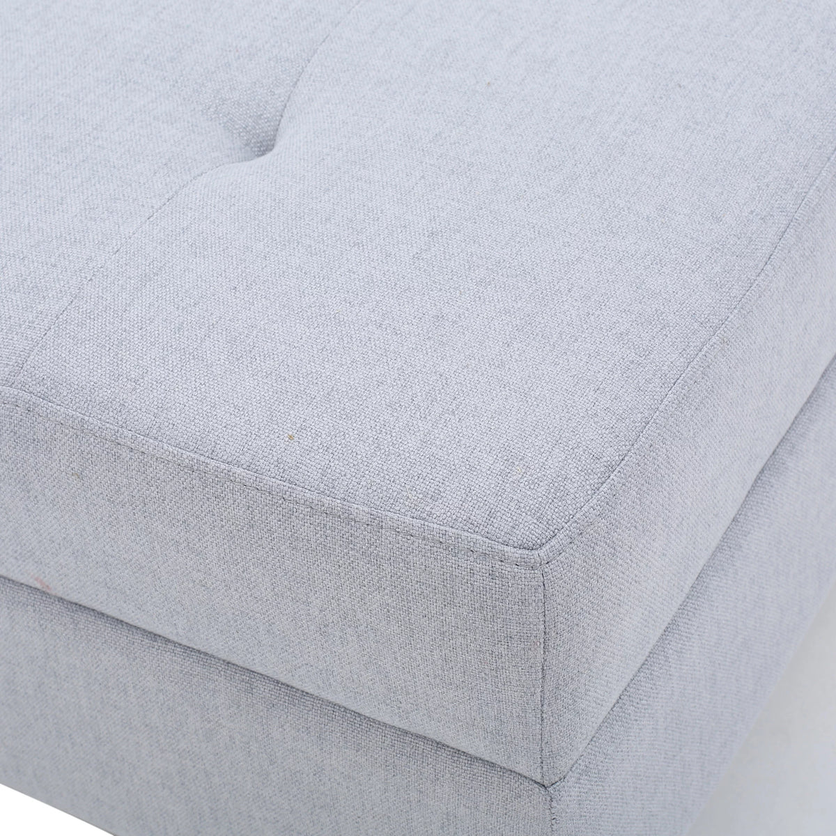 Light Grey Tufted Rectangular Ottoman D5551