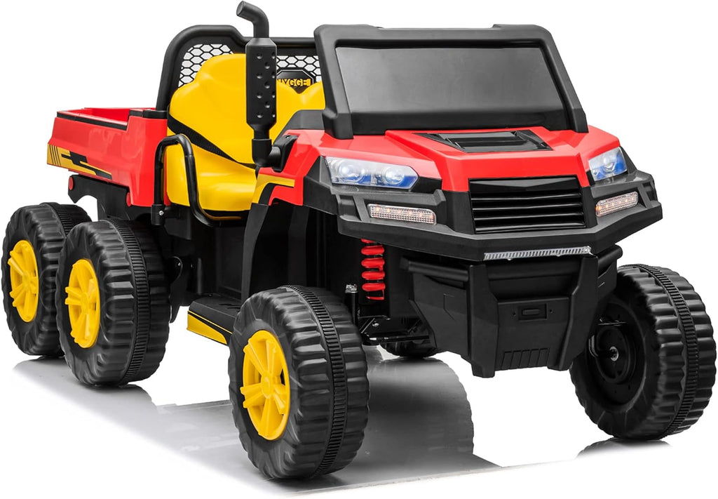 12V 2 Seater Kids Ride On Car with Remote Control 4WD Ride On Truck with Working Dump Bed Battery Powered 6 Wheels Ride On Toys Car, Bluetooth, Music Play, Green V2227