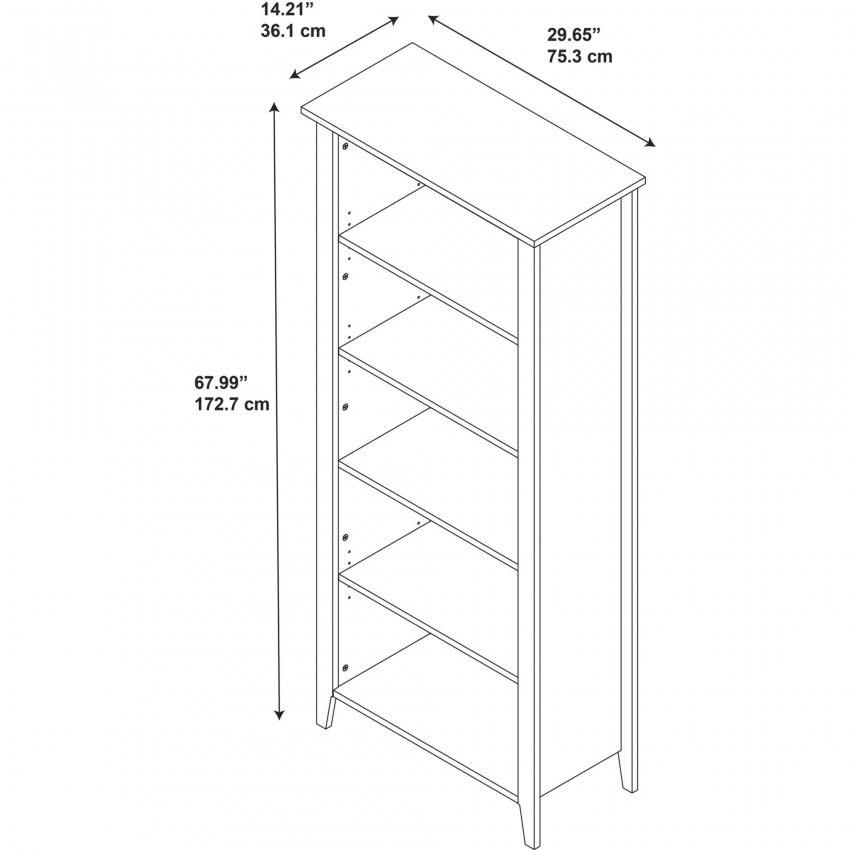 60W L Desk with Bookcase and Lateral File E309684