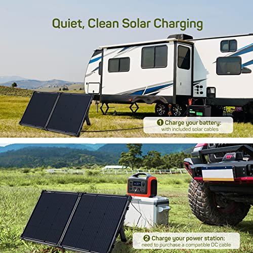 100 Watt 12 Volt Portable Solar Panel Suitcase with 30 Amp PWM Charge Controller D15835
