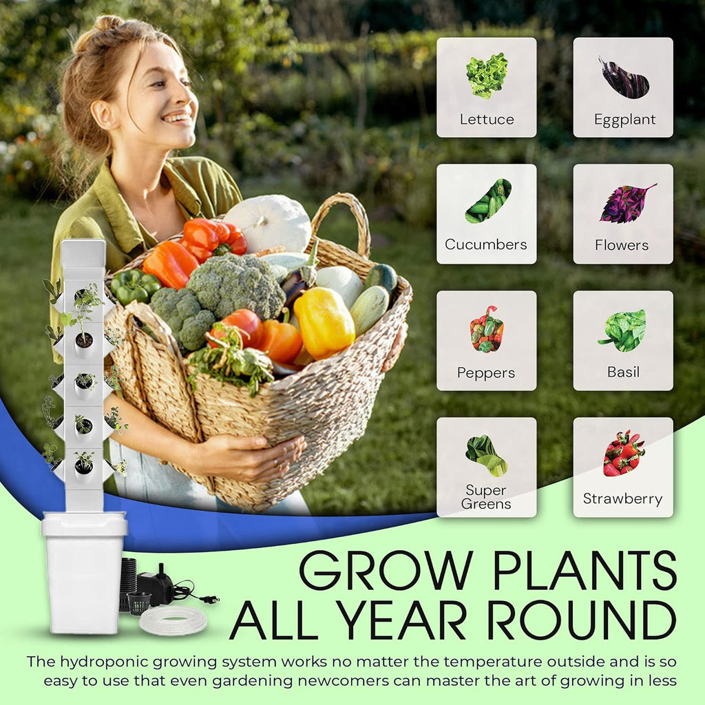 Vertical Hydroponic Garden Tower System T81196