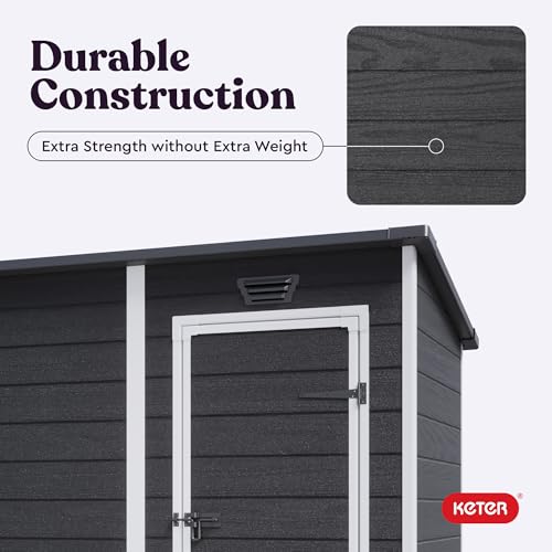 Black and White 4x6 Resin Outdoor Storage Shed O85499