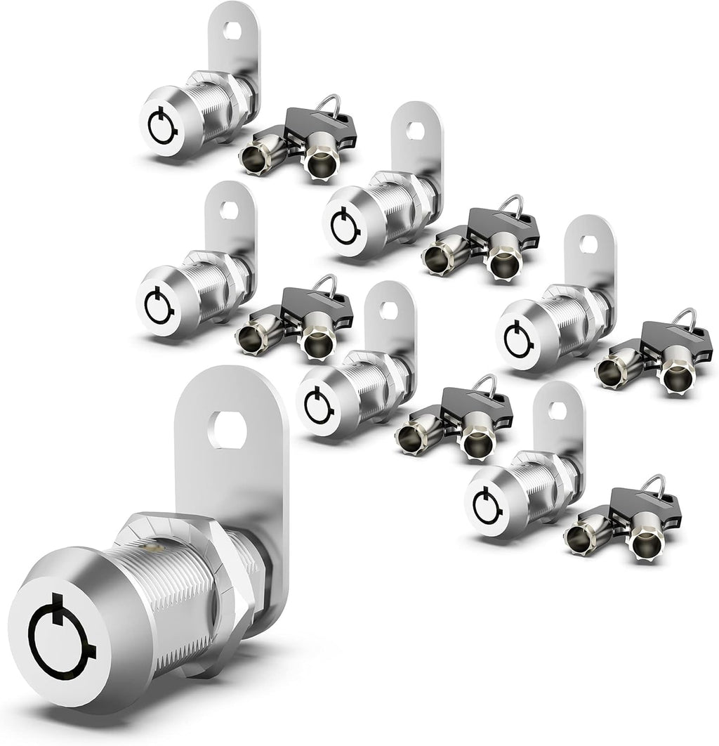 6 Pack 1-1/8 Inch Keyed Alike Zinc Alloy Cam Lock G640293