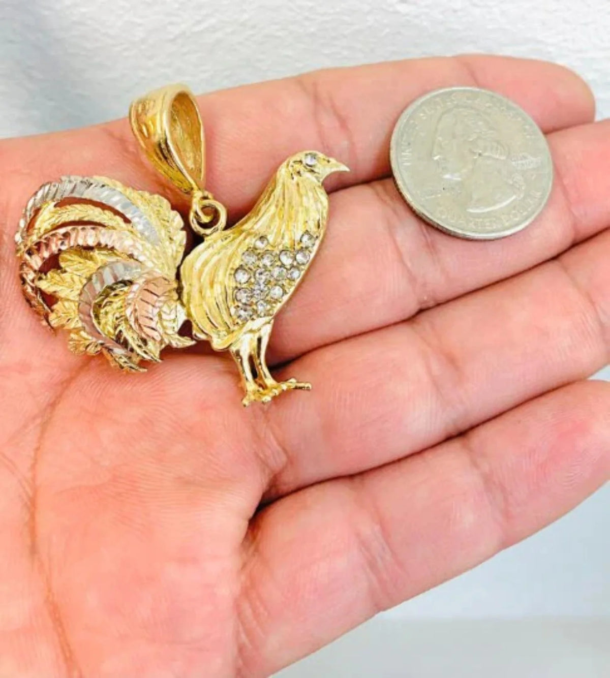 18K Gold Filled Chicken Rooster Pendant Necklace 24" G92936