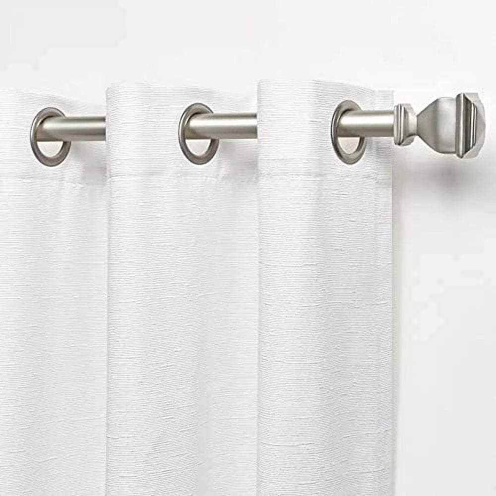 Cotton Blend Grommet Top Light Filtering Curtain Panels, 52"x96", White, Set of 2 J9896