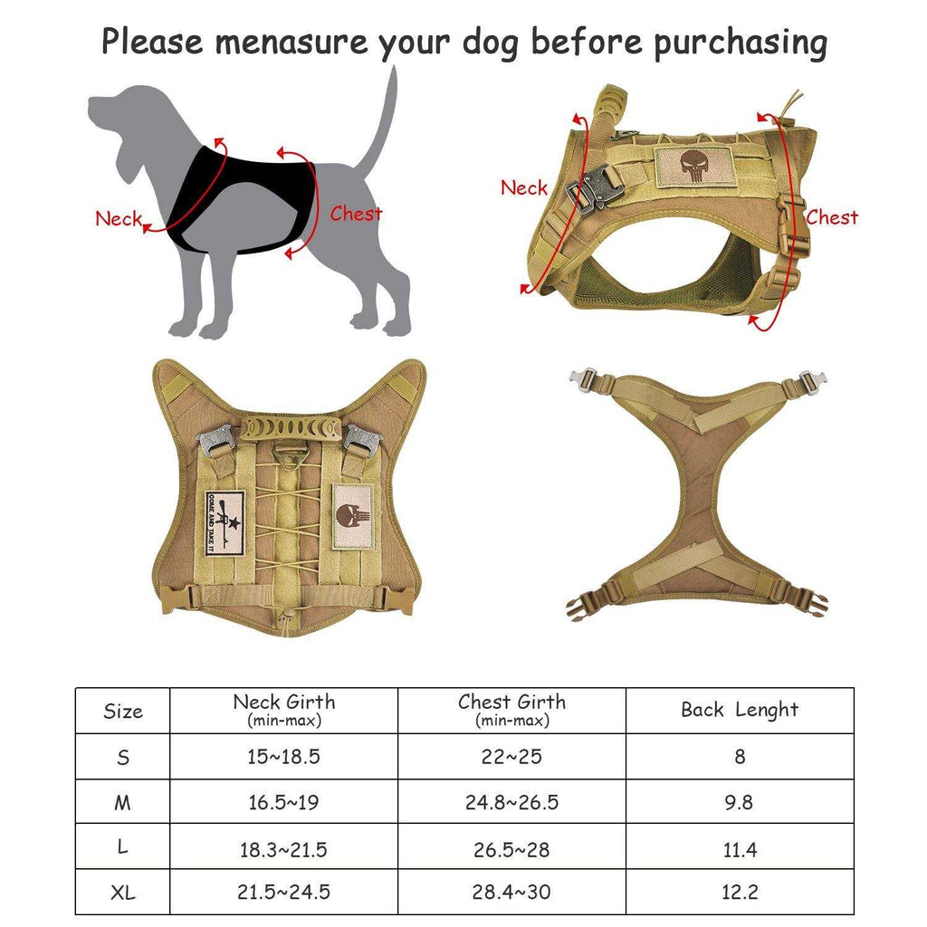 Tactical Service Dog Vest Harness with Rubber Handle & Metal K634030