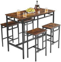 5 Piece Metal and Wood Dining Table and Chairs Set G942