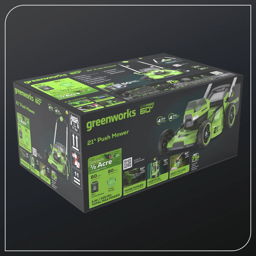 60V 21 Push Lawn Mower with Battery & Charger J3528