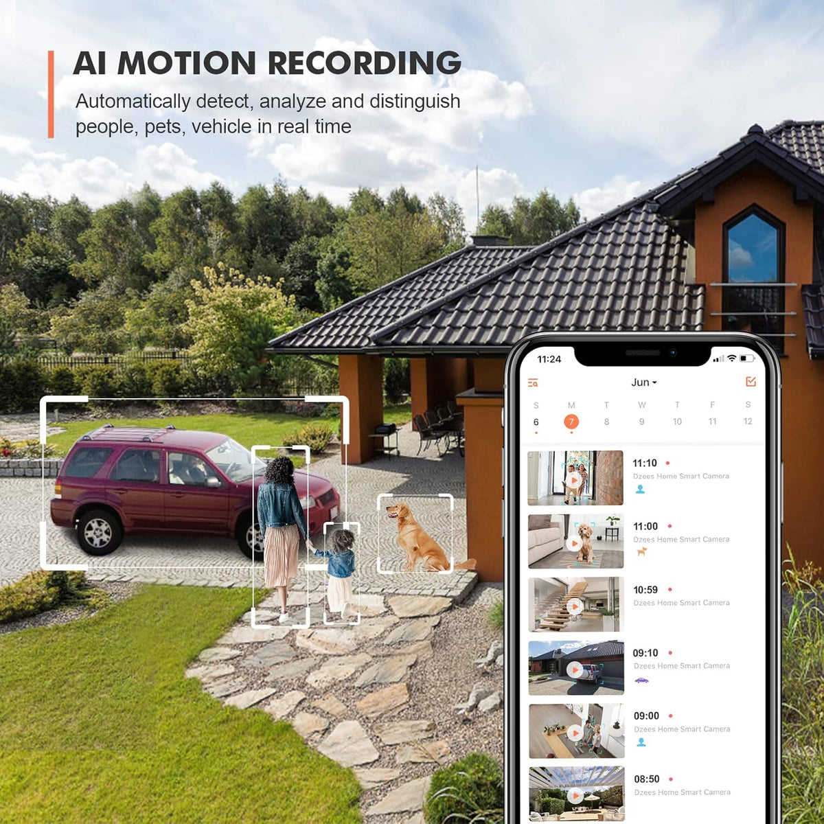 Wireless Security Camera Outdoor WiFi Battery Powered 360° PTZ Color Night Vision IP66 M87208