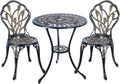 Antique Copper 3 Piece Cast Aluminum Bistro Table Set L45783