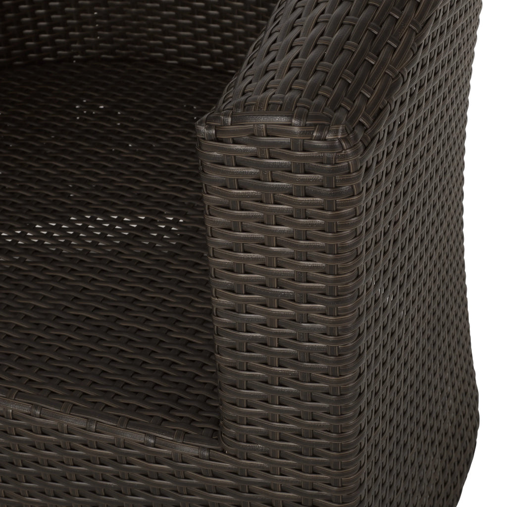 Mixed Brown and Mixed Khaki Wicker Swivel Club Chair N2052
