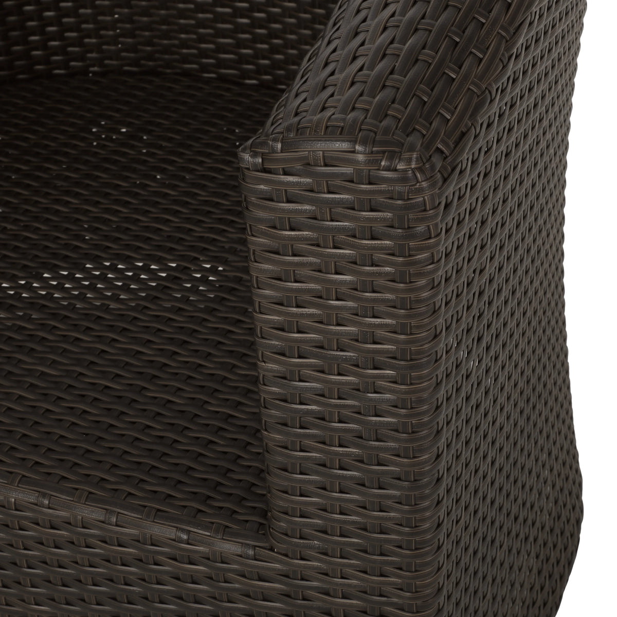 Mixed Brown and Mixed Khaki Wicker Swivel Club Chair N2052