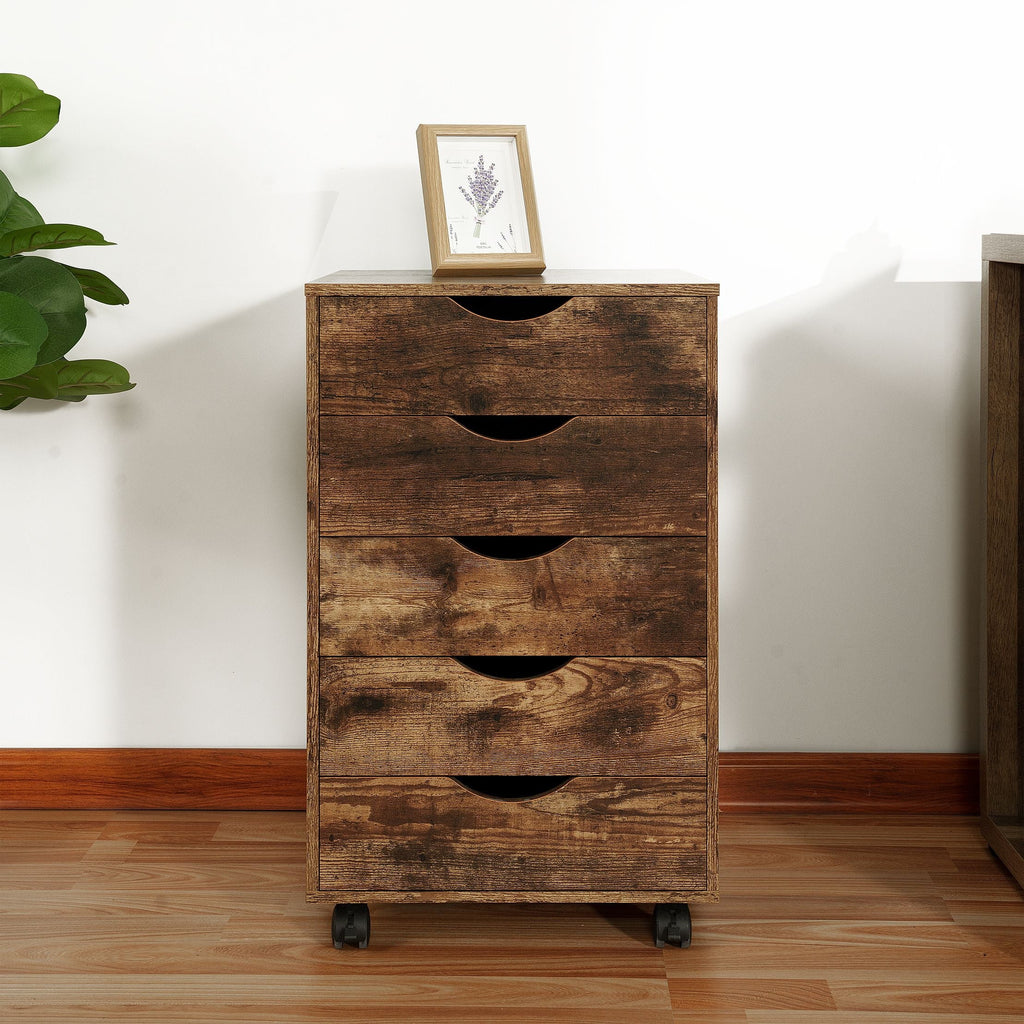 6 Drawer Grey Dresser with Wheels S58187