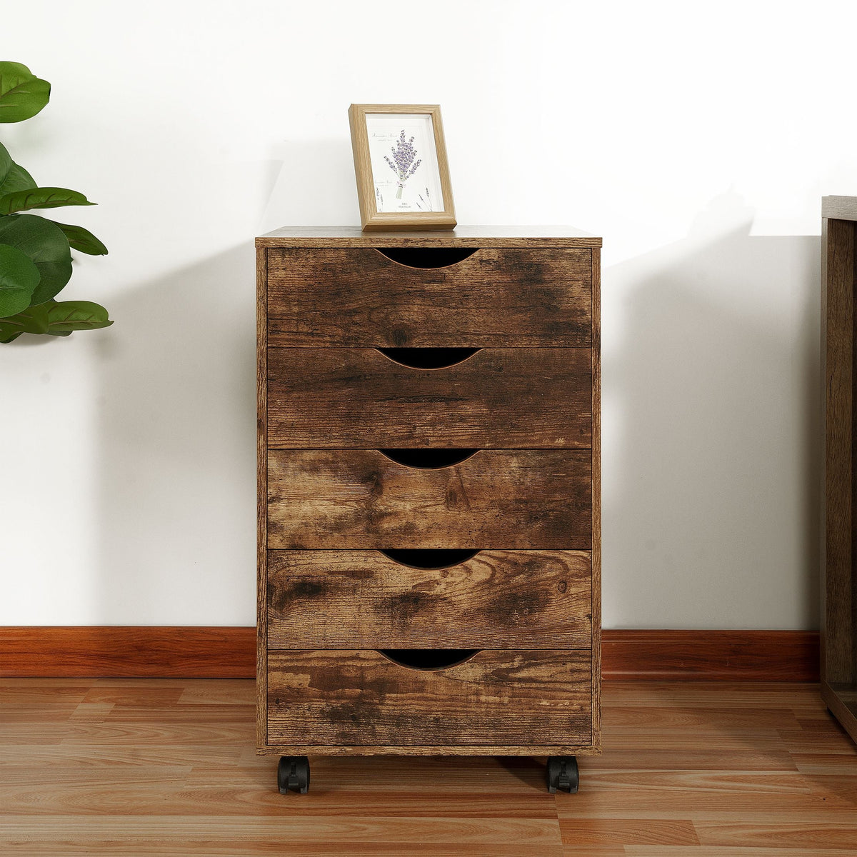 6 Drawer Grey Dresser with Wheels S58187