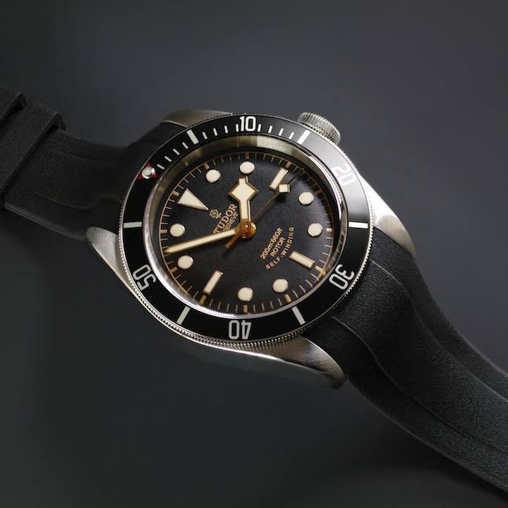 Black Rubber Strap for Heritage Black Bay 41mm Z2366