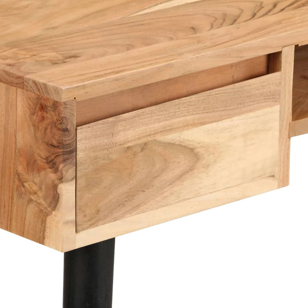 Acacia Wood Writing Table with 2 Drawers and 1 Shelf S470071
