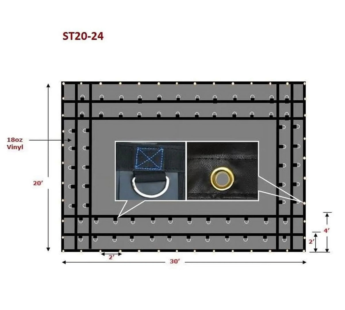 2 Pack 20' x 24' Heavy Duty Flatbed Truck Tarps J7201