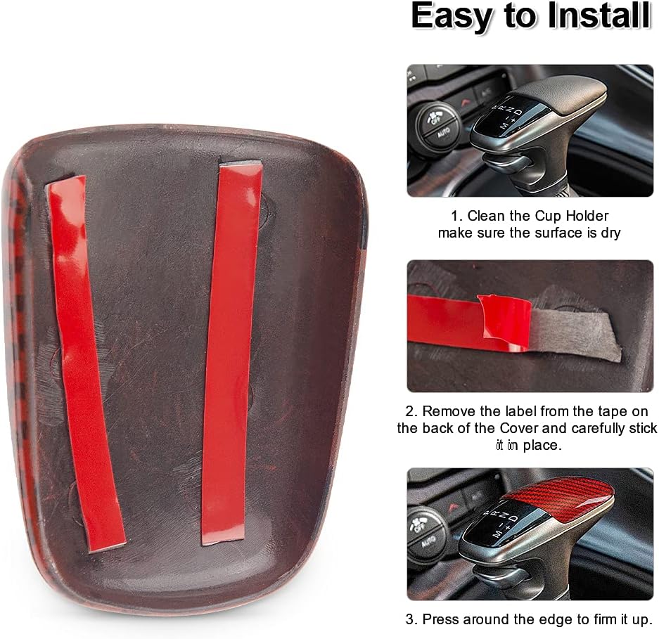 Red Carbon Fiber Gear Shift Knob Cover Trim Q831902