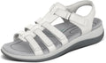 White Leather Adjustable Orthopedic Sandals Y8854