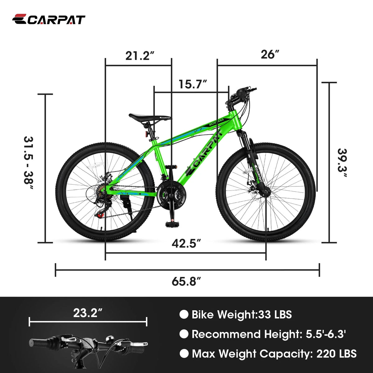24 inch 21-Speed Mountain Bike with Disc Brake P881159