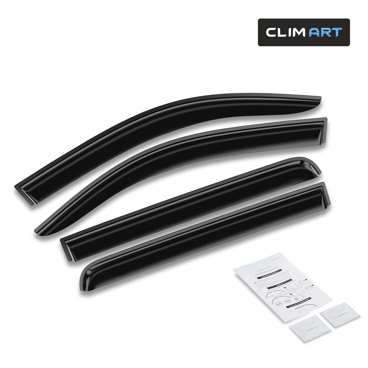 Rain Guards for Chevrolet Silverado 2014-2018 Crew Cab, Tape-on Window Deflectors, 4 pcs. W872637