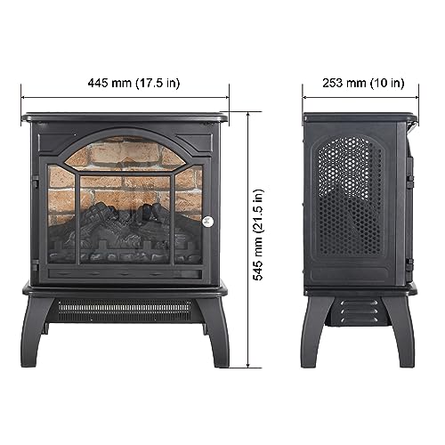 1500W Infrared Freestanding Electric Fireplace Stove Heater with Remote N696305