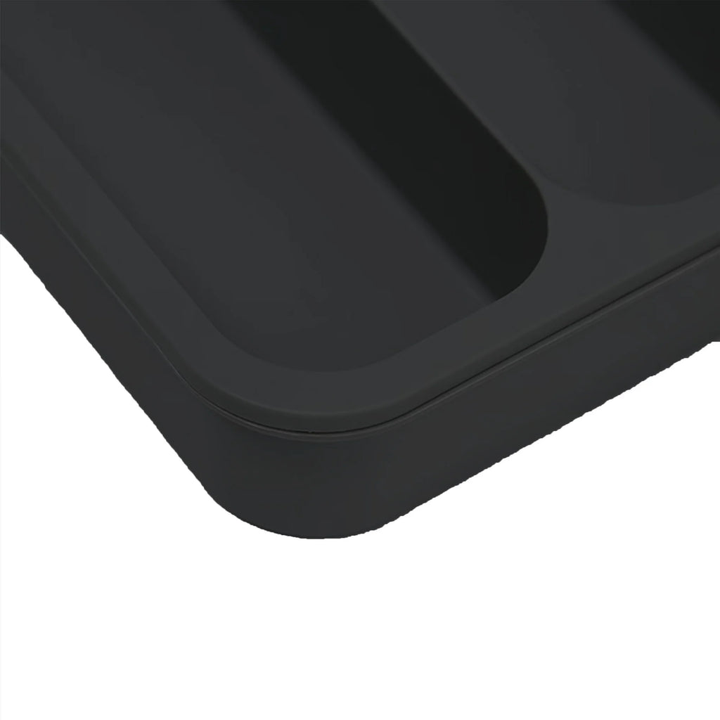 Black Expandable Plastic Silverware Drawer Organizer P8938