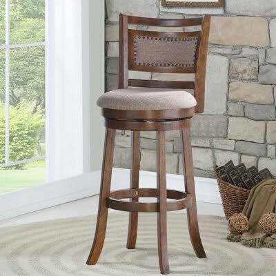29x22 Swivel Bar Stool Brown Sepia Y880328