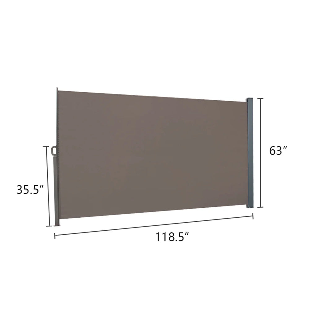 5x10ft Retractable Patio Side Awning, Outdoor Privacy Screen L730
