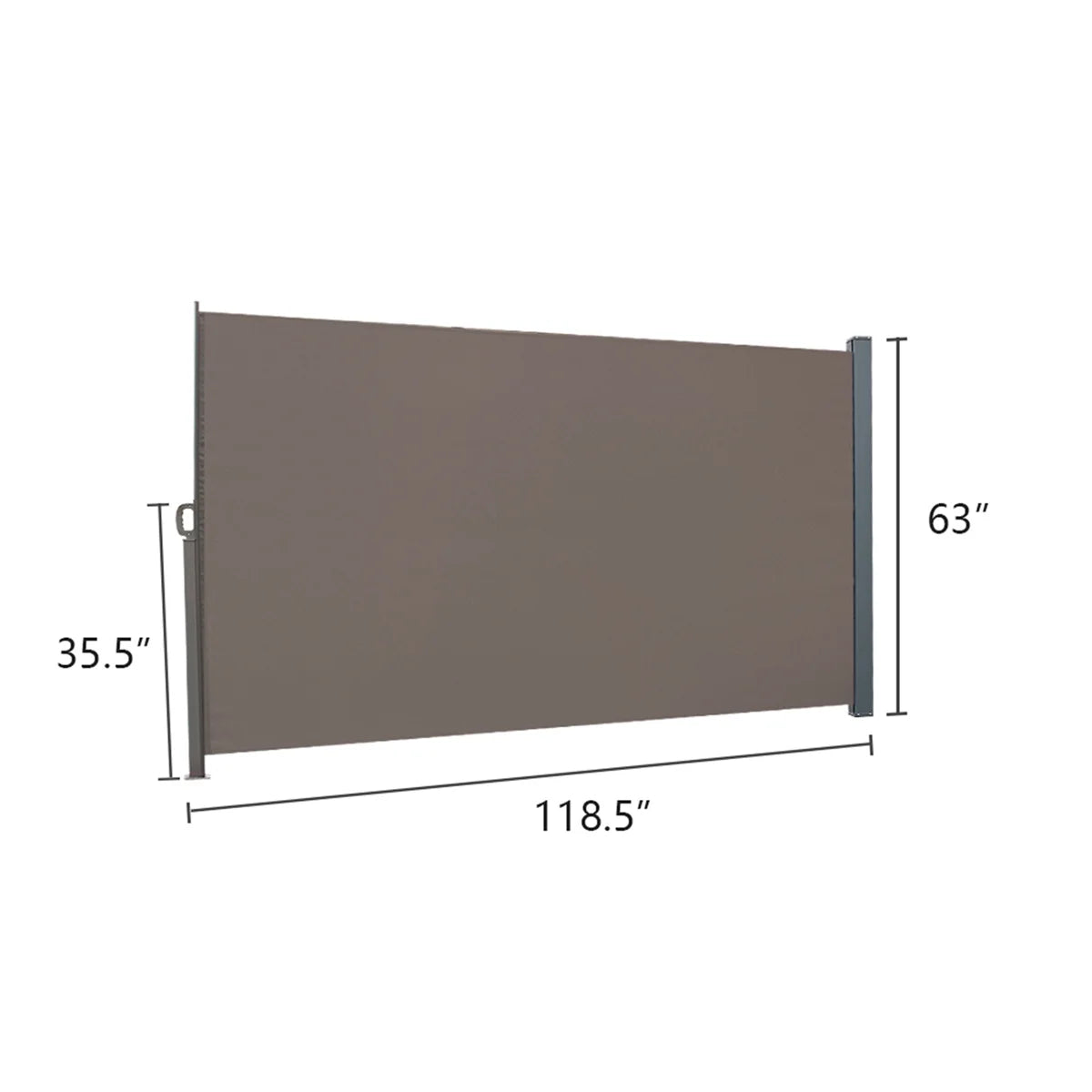 5x10ft Retractable Patio Side Awning, Outdoor Privacy Screen L730