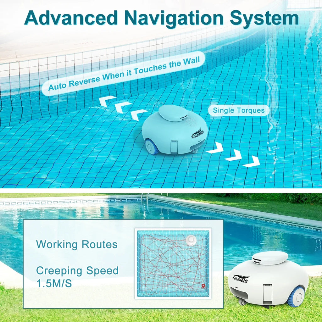 Cordless Robotic Pool Vacuum Cleaner 7500mAh Rechargeable IPX8 Waterproof O311